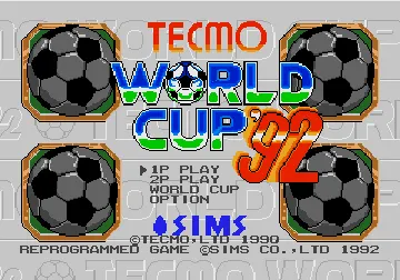 Tecmo World Cup '92 (Japan) screen shot title